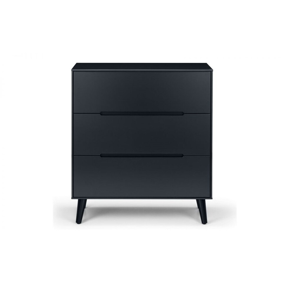 image 1 of Retro Anthracite Chest - 3 Drawers