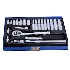 BlueSpot Tools 1/4in Metric Socket Set, 24 Piece