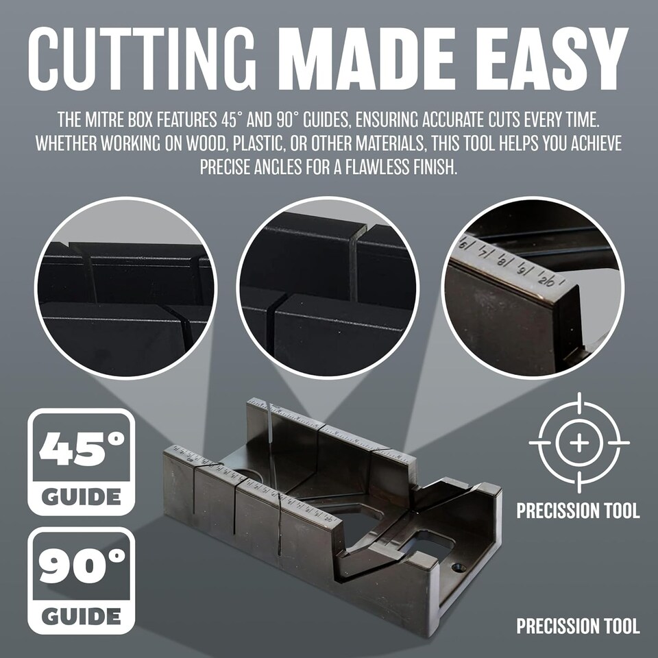 image 1 of 12" Mitre Saw Box Clamp Angle Clamping Sawing Block Cut Multiple Angle
