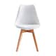 image 3 of Set of 4 Dining Chairs with Solid Wooden Legs and Seat Cushion Pads in White - Eva by MCC