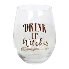Something Different Drink Up Witches Stemless Wine Glass - Brown/Clear - One Size