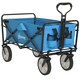 image 9 of Outsunny Folding Outdoor Storage Trolley Cart Bag Telescopic Handle Brakes Blue