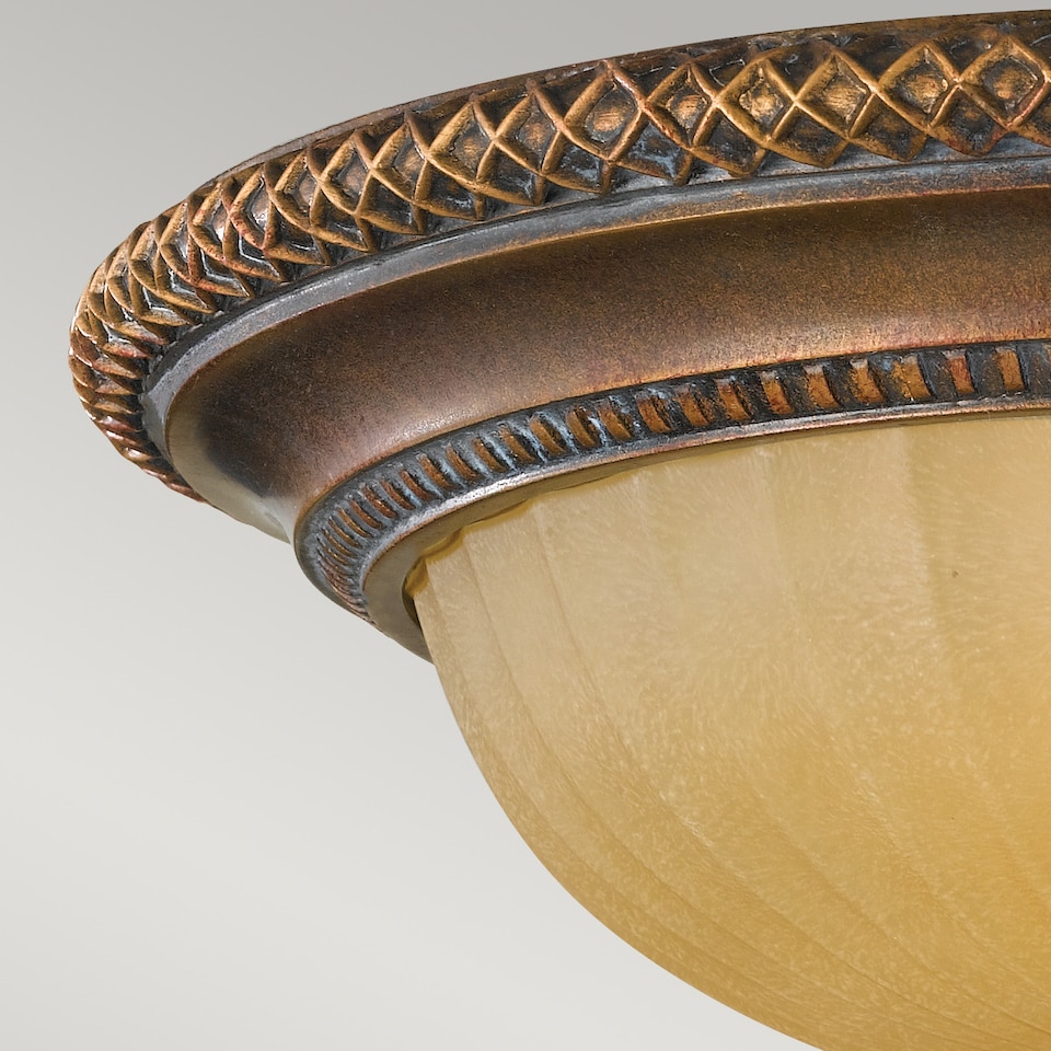 image 1 of Kelham Hall 2 Light Flush Ceiling Light Gold, Bronze, E27