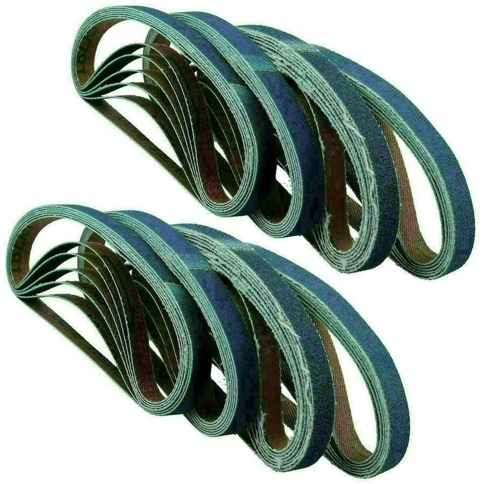 image 1 of 10mm Air Finger Zirconium Sander Sanding Belts 330mm x 10mm Mixed Grit 50pk