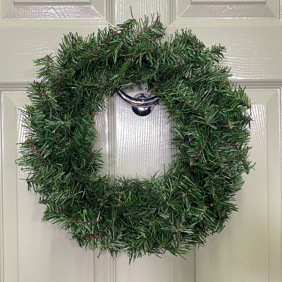image 1 of 45cm Plain Green Colorado Christmas Door Wreath with PVC Tips