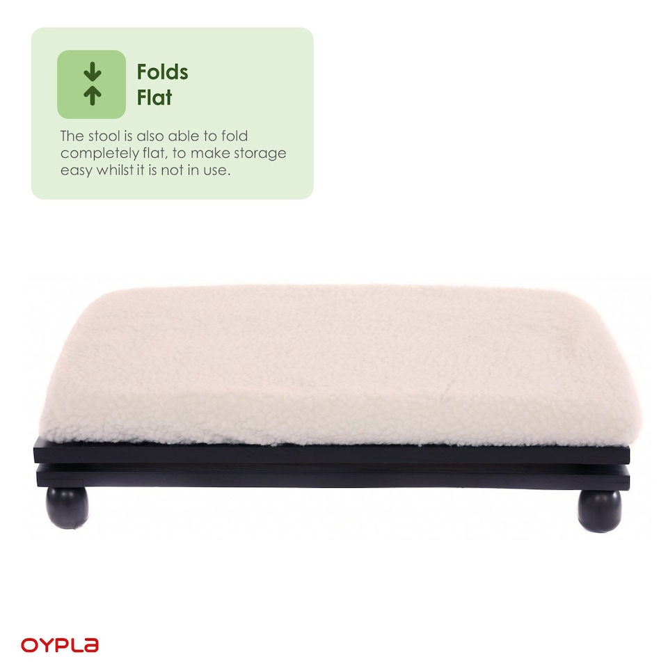 image 1 of Adjustable Folding Cushion Padded Footstool Foot Rest