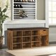 image 9 of 10 Compartment Shoe Storage Bench Industrial Rustic Brown Brown