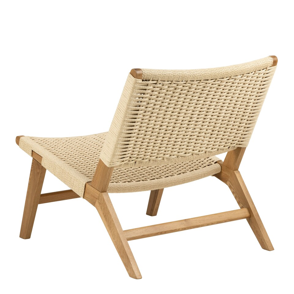 image 1 of Carson Lounge Chair in Off White and Oak