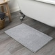 image 1 of OHS Soft Microfibre Non-Slip Absorbent Noodle Bobble Chenille Bath Mat, 75x45cm - Silver