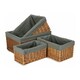 image 4 of Medium Double Steamed Grey Cotton Lined Willow Storage Baskets | Grey | Grey