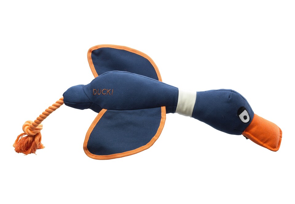 Duck Canvas Thrower Dog Toy Navy Extra Large