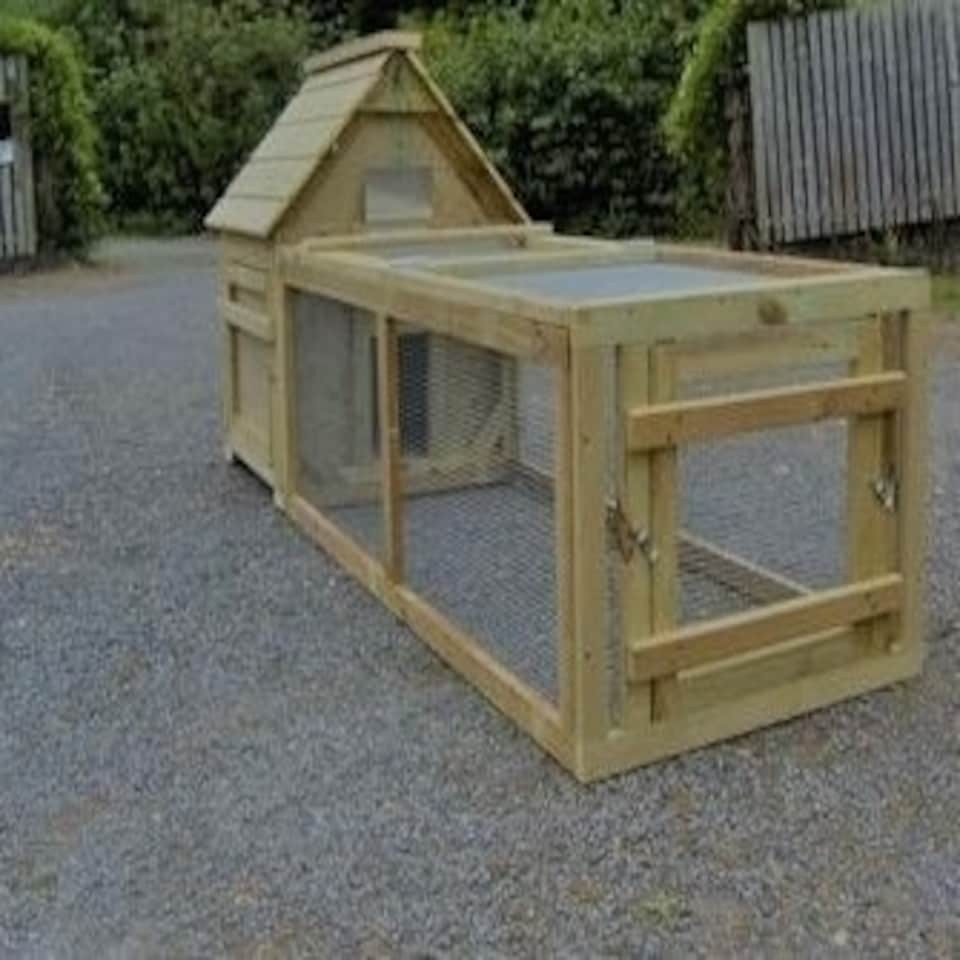 image 1 of Campbell Duck or Waterfowl House w/ Run - for 6 ducks w/ 6 foot run - Choice of sizes - L80 x W80 x H110 cm Brown | One Size