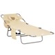 image 1 of Outsunny Sun Lounger with Reading Hole, Folding Garden Lounger, Beige