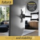 image 3 of Futura Universal TV Wall Mount Bracket for 13-43 Inch TVs, Tilt, Swivel & 90° Rotation