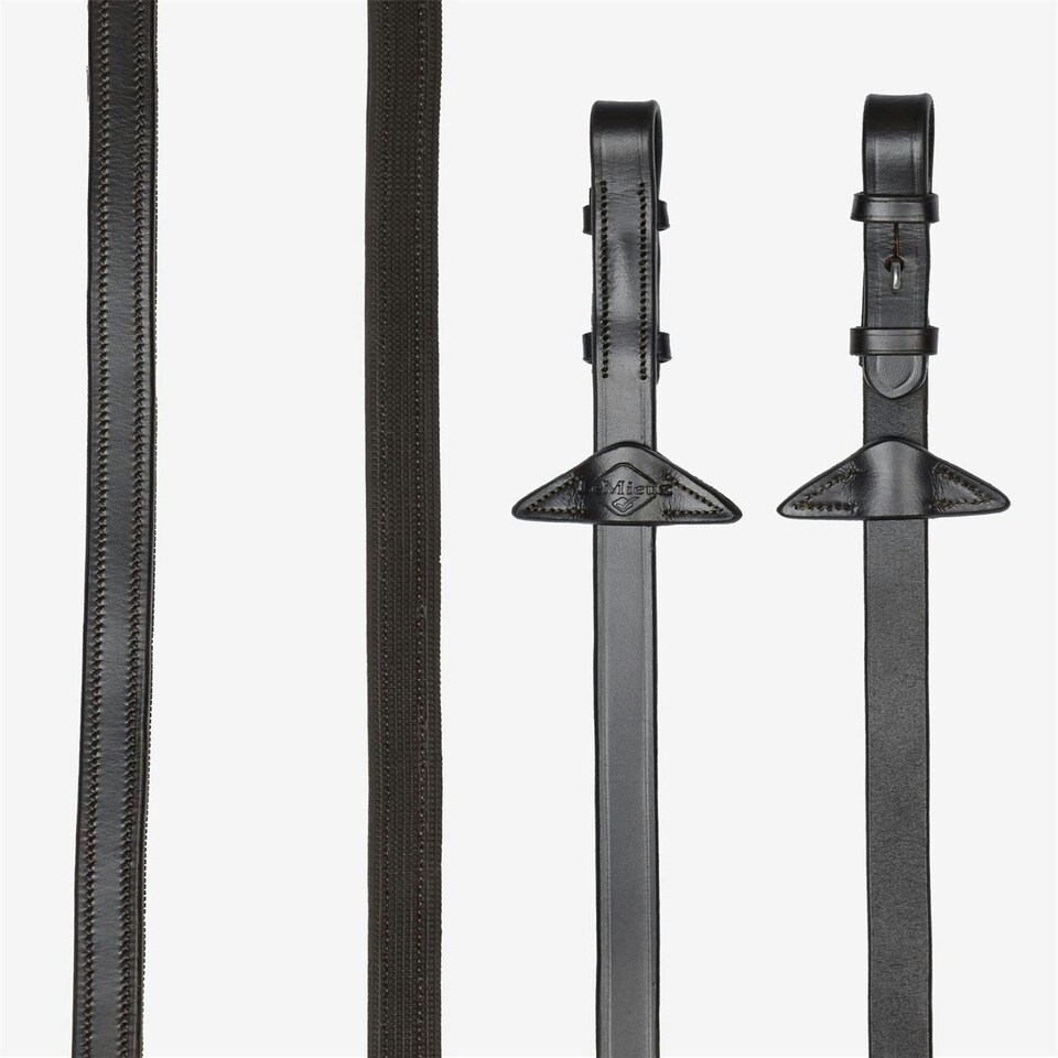 image 1 of LeMieux Rubber Half lined Reins Brown | Pony
