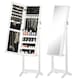 image 1 of HOMCOM Full Length Mirror with Storage, Jewellery Cabinet with Mirror, Adjustable Angle and Stand, Lockable Jewellery Organiser for Bedroom Dressing Room, White