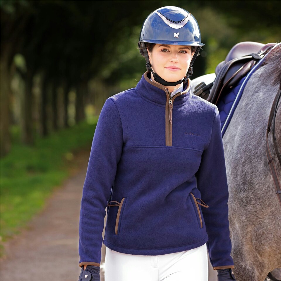 image 1 of Shires Aubrion Core Half Zip Fleece Blue | Size: X-Large
Colour: Navy