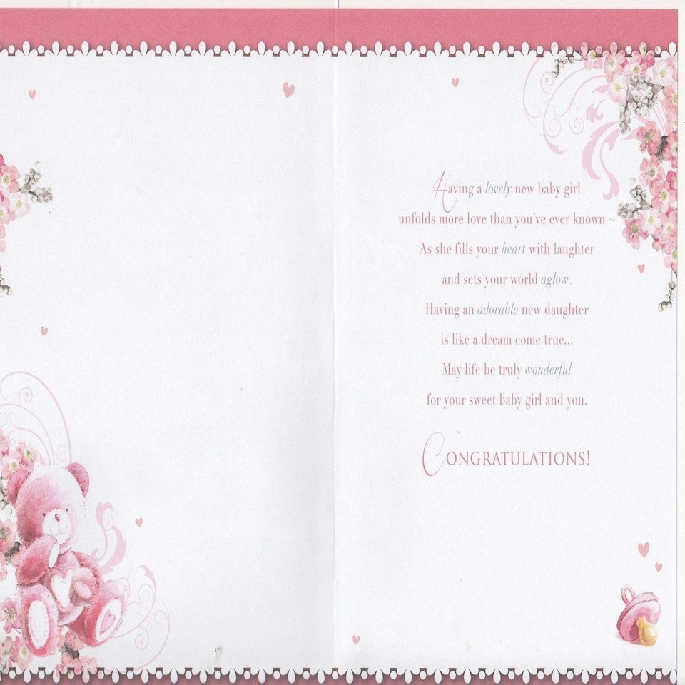 image 1 of CELEBRITY STYLE, ON THE BIRTH OF YOUR DAUGHTER (BABY GIRL) GREETINGS CARD