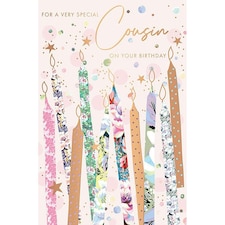 Words 'n' Wishes Traditional Cousin Birthday Card for a Female, Cousin Birthday Card for her, Multi-coloured 20.3 x 13.4 cms