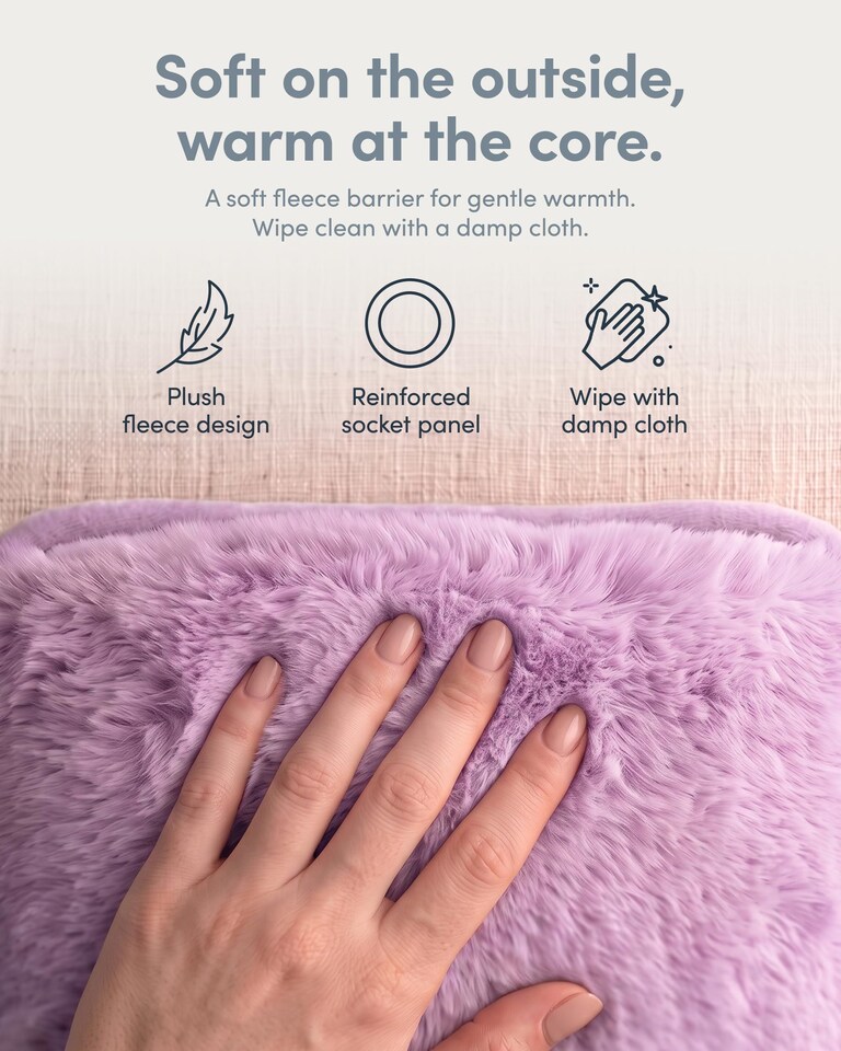 image 1 of Keplin Rechargeable Electric Hot Water Bottle Flannel Cover Auto Shut Off
