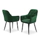 image 4 of Set Of 4 Anika Modern Velvet Dining Chair Padded Seat Metal Legs (Green) | Green | Green | One Size
