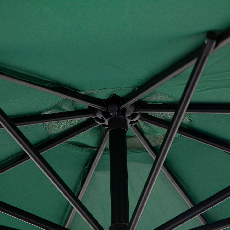 image 1 of Outsunny 3(m) Garden Banana Parasol Cantilever Umbrella, Dark Green