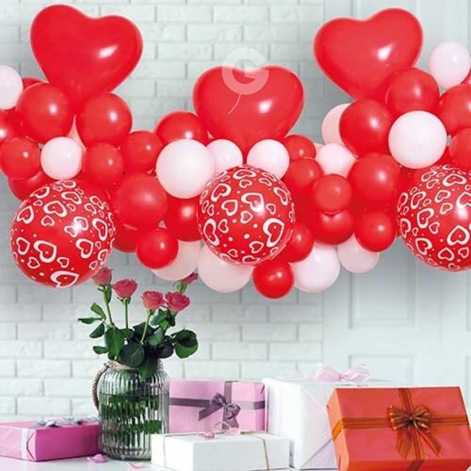 Love Heart Red & Pink DIY Garland Balloon Arch Kit