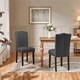 image 2 of Yaheetech Set of 2 Modern Fabric Upholstered Dining Chairs Grey | Dark Grey