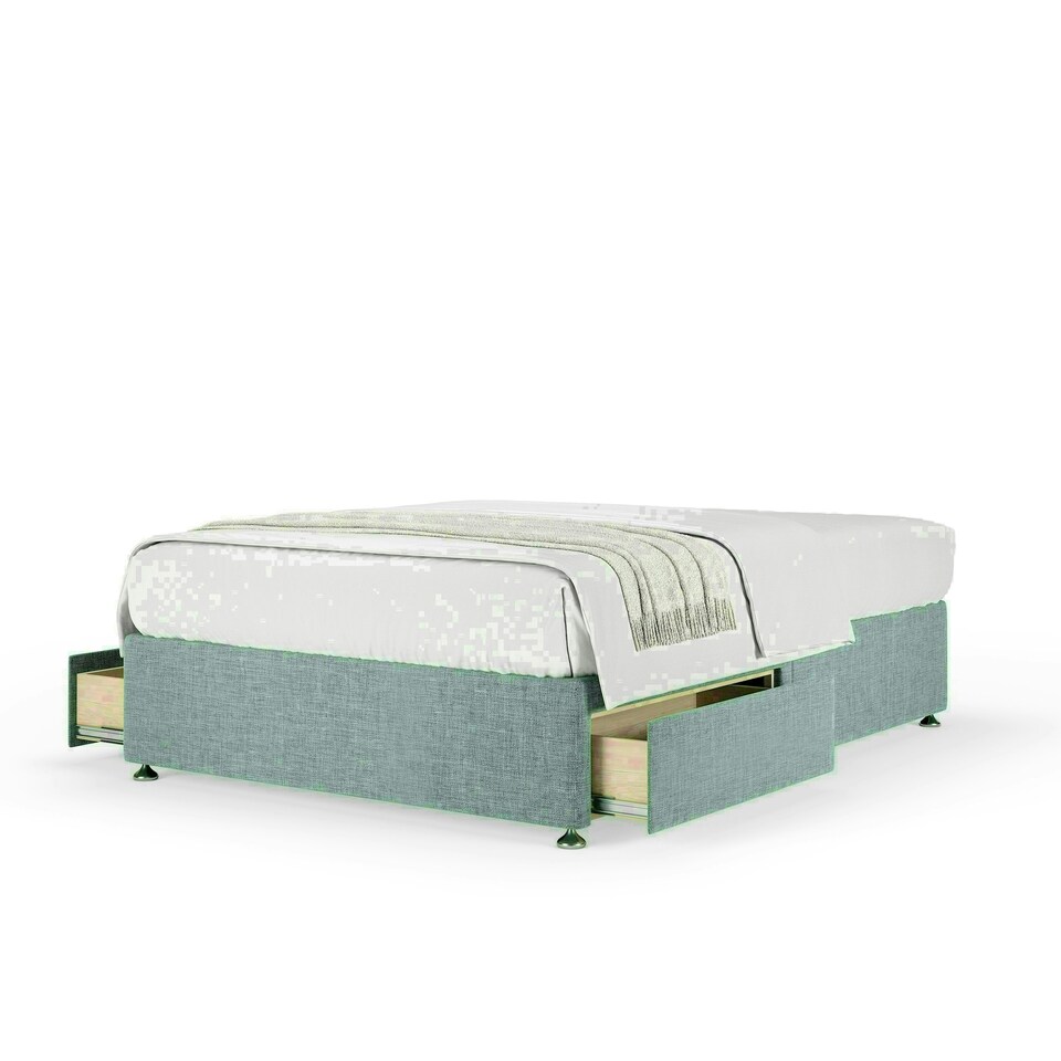 Duckegg Linen 2 Drawer Divan Base King Size