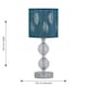 image 7 of First Choice Lighting Set of 2 Chrome Two Ball Table Lamps with Teal Fern Shades Chrome | Green