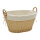 image 2 of JVL Hand Woven Acacia Oval Laundry Willow Storage Basket with Lining, Honey Finish Brown