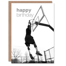 Happy Birthday Basketball Hoop Slam Dunk Sport Birthday Card