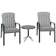 image 1 of Outsunny 3-Piece Recliner Garden Chairs and Tempered Glass Table Set, Grey 