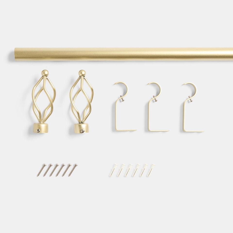 image 1 of OHS Curtain Pole Extendable 28mm Metal Finnials Twist End Rod Fittings | Bronze