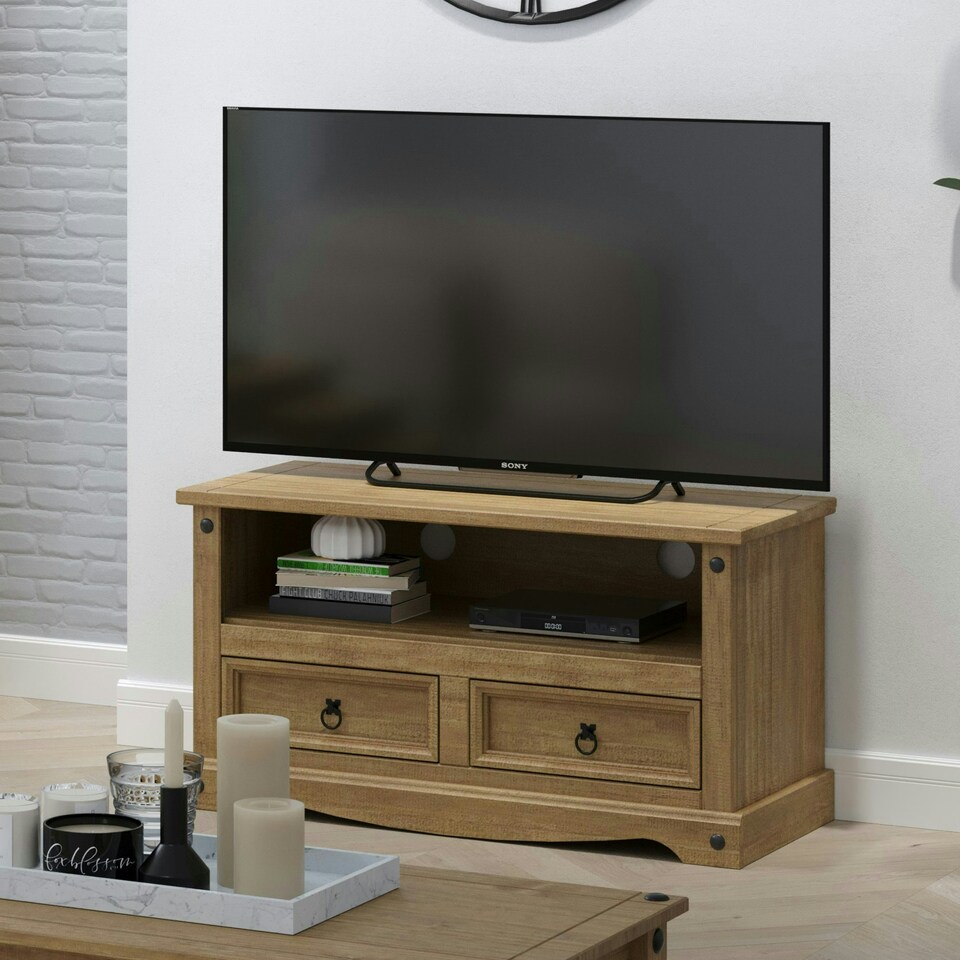 image 1 of Core Products Corona, Flat Screen TV Unit H51cm x W95cm x D43cm Brown
