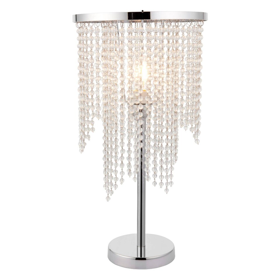 image 1 of Rain Polished Chrome Table Lamp with Glass Droplets