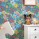 image 1 of Gorgeous Gardenia Wallpaper in Blue Multi