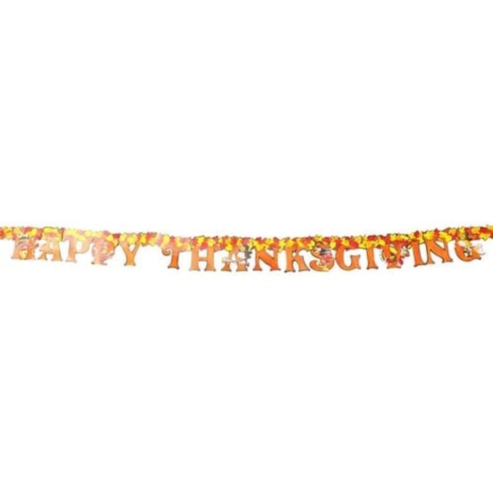 Happy Thanksgiving Jointed Cardboard Banner Streamer - 6 Ft / 1.8m