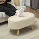 image 7 of HOMCOM Ottoman Storage Bench, Padded Bedroom Bench with Storage and Lid, Foot Stool for Hallway, Living Room, Cream White | Cream | Cream