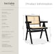 image 6 of Dining Chair Lizzy with Mid-Century Modern Design, Rattan Backrest and Solid Wood Frame | Cream | black | One Size | 4