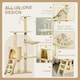 image 10 of PawHut Cat Tree for Indoor Cats, 135cm Scratching Post Climbing Tower, Beige