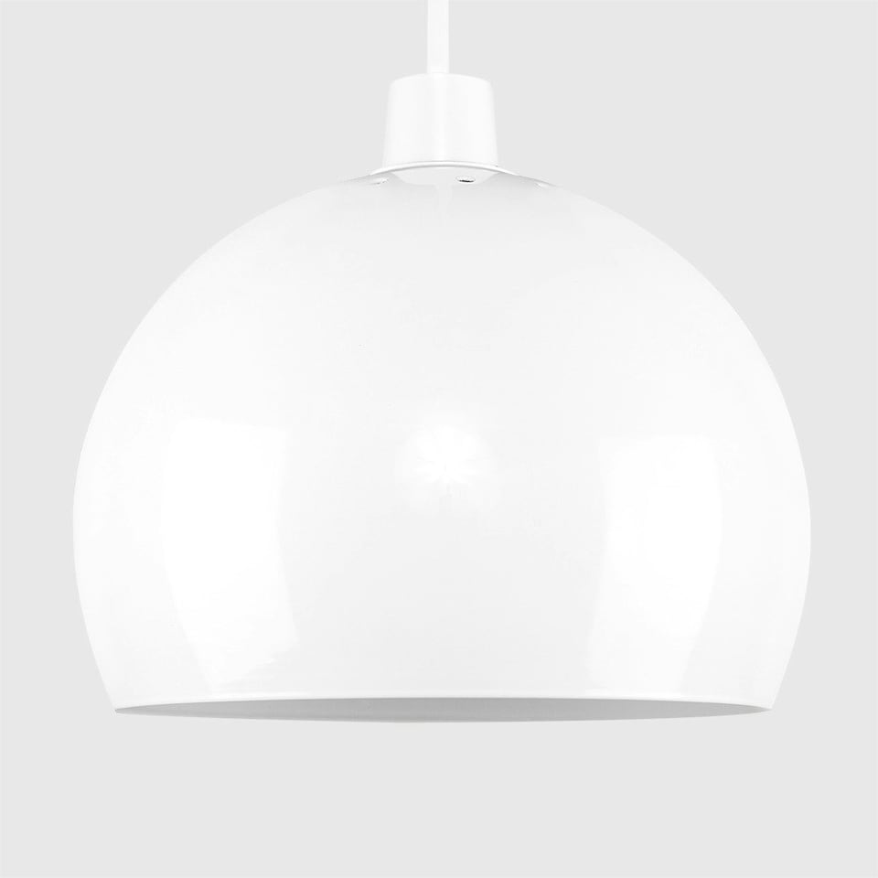 image 1 of ValueLights Retro White Arco Style Dome Ceiling Pendant Light Shade