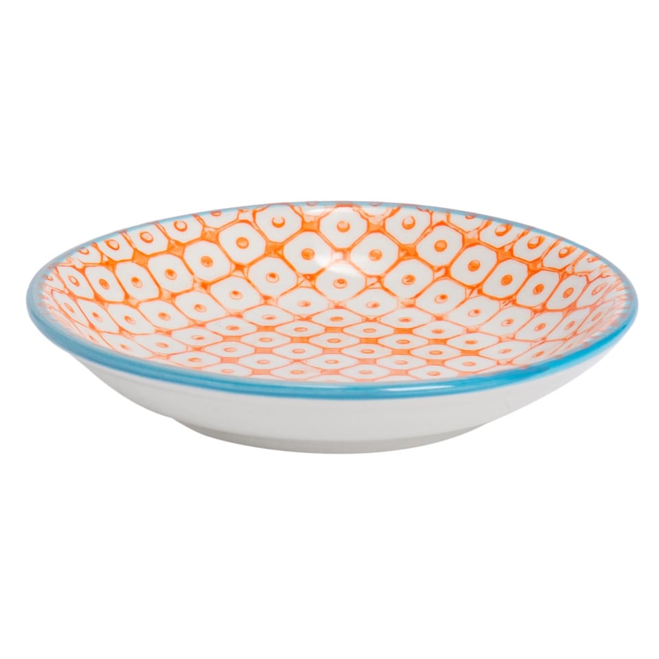 image 1 of Nicola Spring Hand-Printed Sauce Dishes - 10cm - Orange - Pack of 6 | Orange | Orange