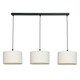 image 4 of ValueLights Reni Cream Boucle Drum Shade 3 Drop Bar Black Diner Ceiling Light with LED Bulbs Black