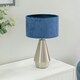 image 2 of ValueLights Jax Silver Metal Touch Dimmer Table Lamp with Navy Blue Velvet Shade