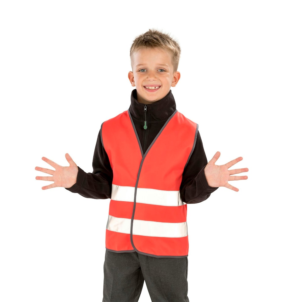 image 1 of SAFE-GUARD by Result Childrens/Kids Core Enhanced Hi-Vis Vest - Red - 4-6 Years