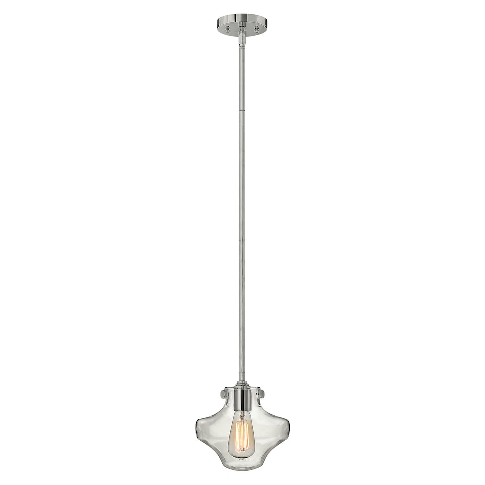 Congress 1 Light Ceiling Pendant Chrome Clear Glass, E27