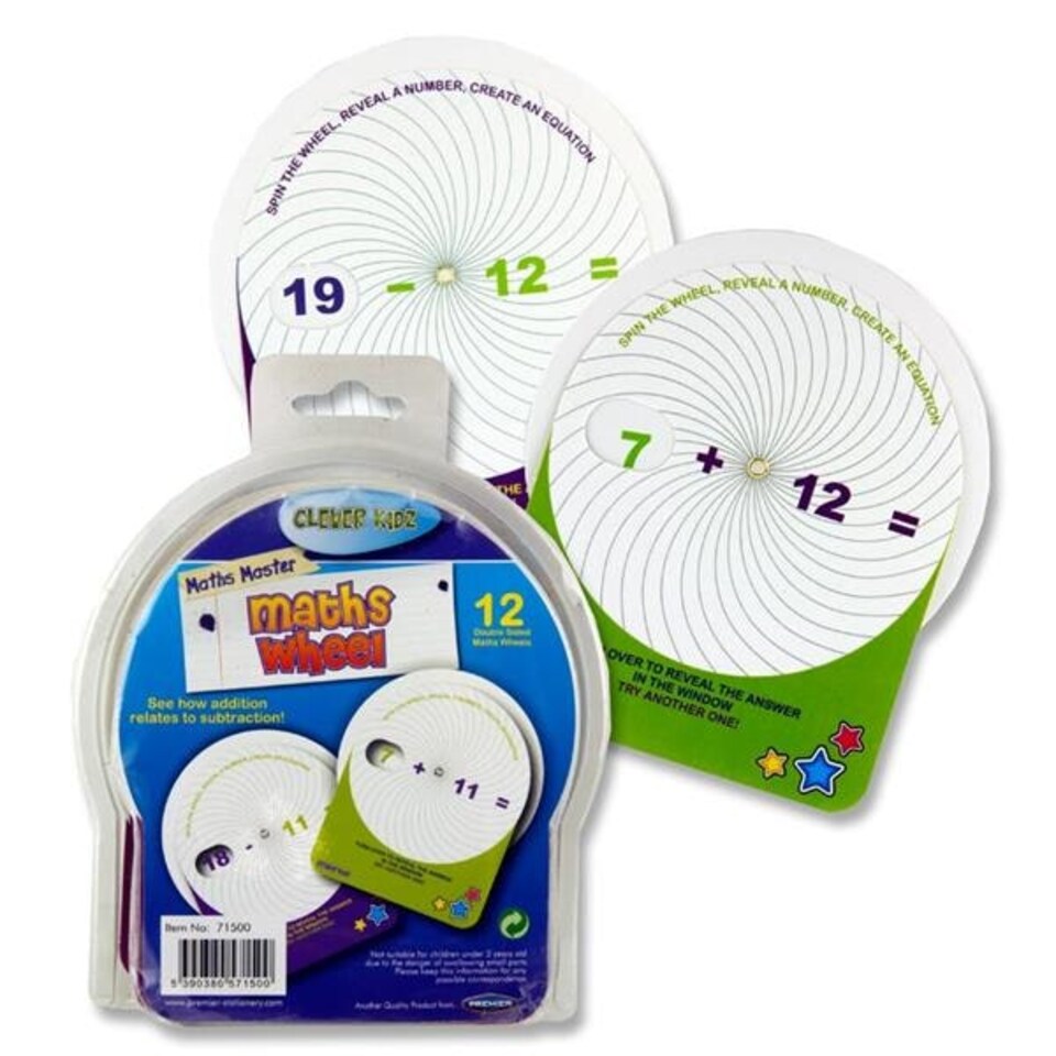 image 1 of Pack of 12 Addition & Subtraction Maths Wheel by Clever Kidz