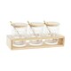 image 1 of Sugar Bowl DKD Home Decor Transparent Natural Bamboo Aluminium Crystal Borosilicate Glass 300 ml 28 x 10 x 13,5 cm N/A