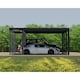 image 4 of Oslo 20 x 30 Feet Carport Kit - Black Structure Grey polycarbonate Panels - L901 x W596.5 x H240.5 cm